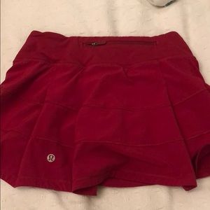 lulu lemon red tennis skirt